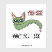 Funny Cat Schlange Aufkleber (Blatt)