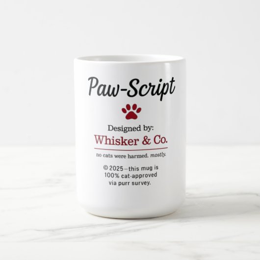 Funny cat script Mug Kaffeetasse (Mittel)