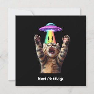 Funny Cat Selfie Alien UFO Unglaublich witzig anpa Einladung