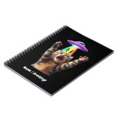 Funny Cat Selfie Alien UFO Unglaublich witzig anpa Notizblock (Linke Seite)