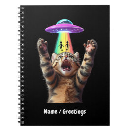 Funny Cat Selfie Alien UFO Unglaublich witzig anpa Notizblock