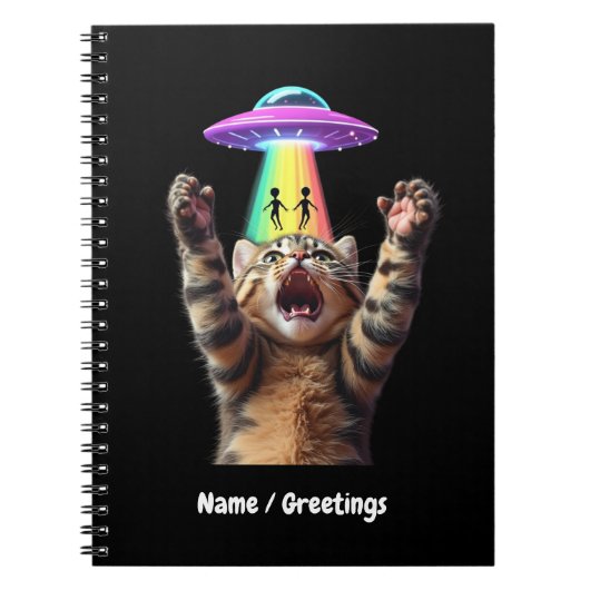 Funny Cat Selfie Alien UFO Unglaublich witzig anpa Notizblock (Vorderseite)