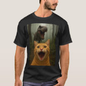 Funny Cat Selfie mit Dinosaurier | Cat Selfie Art T-Shirt (Vorderseite)