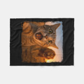 Funny Cat Selfie mit Lion Cat Meme für Männer Frau Fleecedecke (Vorderseite (Horizontal))