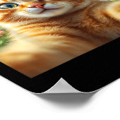 Funny Cat Selfie mit sonniger Niedlicher Ostertafe Poster (Ecke)