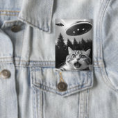 Funny Cat Selfie mit UFO Alien Drones Button (Insitu)