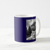 Funny Cat Selfie mit UFO Alien Drones Kaffeetasse (VorderseiteRechts)