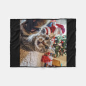 Funny Cat Selfie mit Weihnachten Fleecedecke (Vorderseite (Horizontal))