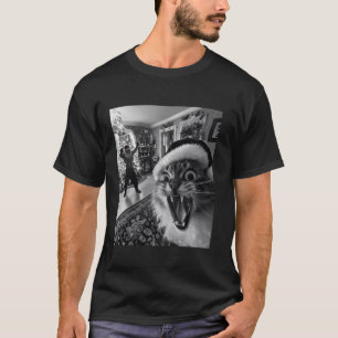 Funny Cat Selfie mit Weihnachten T-Shirt