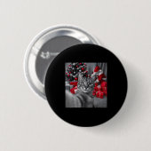 Funny Cat Selfie mit Weihnachtsmeme des Weihnachts Button (Vorne & Hinten)