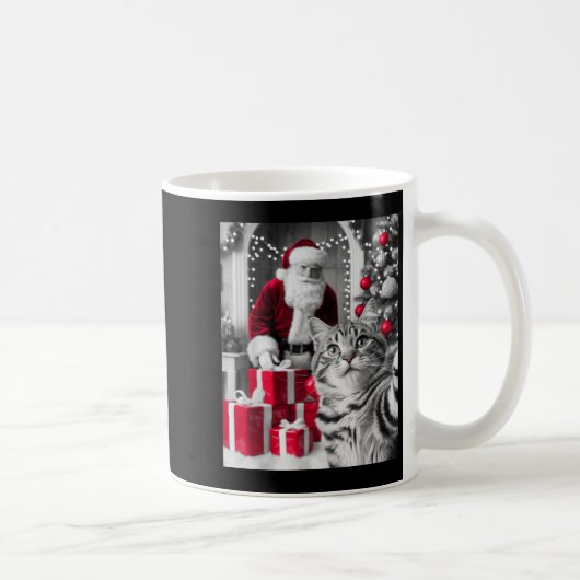 Funny Cat Selfie mit Weihnachtsmeme des Weihnachts Kaffeetasse (Rechts)