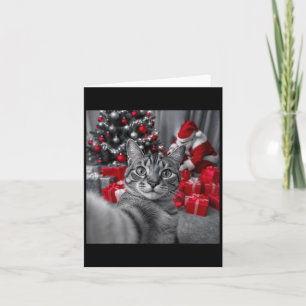Funny Cat Selfie mit Weihnachtsmeme des Weihnachts Karte