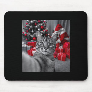 Funny Cat Selfie mit Weihnachtsmeme des Weihnachts Mousepad