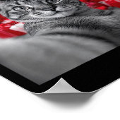 Funny Cat Selfie mit Weihnachtsmeme des Weihnachts Poster (Ecke)