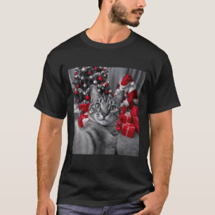 Funny Cat Selfie mit Weihnachtsmeme des Weihnachts T-Shirt