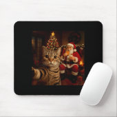 Funny Cat Selfie Santa Claus Eating Cookies Christ Mousepad (Mit Mouse)