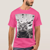 Funny Cat Selfie Ufo T-Shirt (Vorderseite)