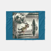 Funny Cat Selfie With Alien Ufo And T-rex Dinosaur Fleecedecke (Vorderseite (Horizontal))