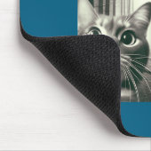 Funny Cat Selfie With Alien Ufo And T-rex Dinosaur Mousepad (Ecke)