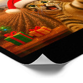 Funny Cat Selfie With Alien Ufo Christmas Lights S Poster (Ecke)