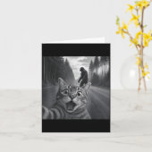 Funny Cat Selfie With Bigfoot Cat Lovers For Men W Karte (Gelbe Blume)