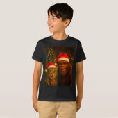 Funny Cat Selfie With Bigfoot Christmas Sasquatch T-Shirt (Vorne ganz)