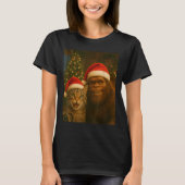 Funny Cat Selfie With Bigfoot Christmas Sasquatch T-Shirt (Vorderseite)