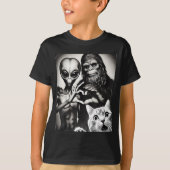 Funny Cat Selfie With Romantic Bigfoot In Love Wit T-Shirt (Vorderseite)