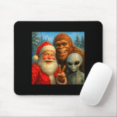 Funny Cat Selfie With Santa Claus & Bigfoot Me Mousepad (Mit Mouse)