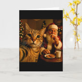 Funny Cat Selfie With Santa Claus Christmas Meme Karte (Gelbe Blume)