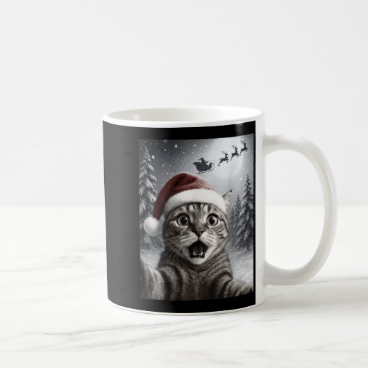 Funny Cat Selfie With Santa Claus Christmas Men Wo Kaffeetasse (Rechts)