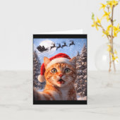 Funny Cat Selfie With Santa Claus Christmas Men Wo Karte (Gelbe Blume)