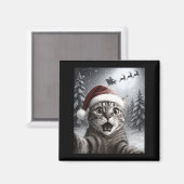 Funny Cat Selfie With Santa Claus Christmas Men Wo Magnet (Vorderseite/Rückseite)