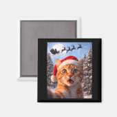 Funny Cat Selfie With Santa Claus Christmas Men Wo Magnet (Vorderseite/Rückseite)