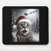 Funny Cat Selfie With Santa Claus Christmas Men Wo Mousepad (Vorne)