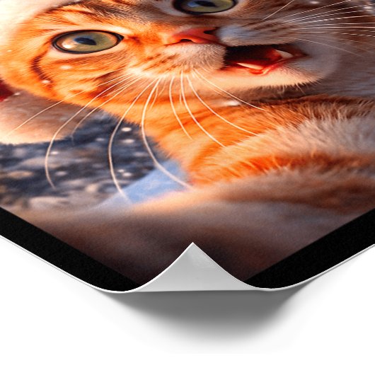 Funny Cat Selfie With Santa Claus Christmas Men Wo Poster (Ecke)