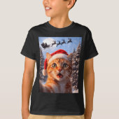 Funny Cat Selfie With Santa Claus Christmas Men Wo T-Shirt (Vorderseite)