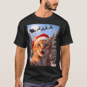 Funny Cat Selfie With Santa Claus Christmas Men Wo T-Shirt (Vorderseite)