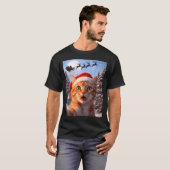 Funny Cat Selfie With Santa Claus Christmas Men Wo T-Shirt (Vorne ganz)