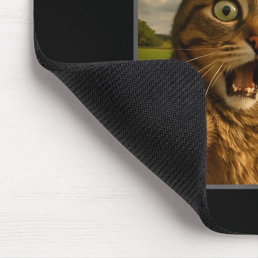 Funny Cat Selfie With Ufo Alien Meme Mousepad (Ecke)