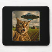 Funny Cat Selfie With Ufo Alien Meme Mousepad (Vorne)