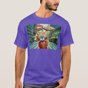 Funny Cat Shipping Pizza Animal Lover Geschenk für T-Shirt