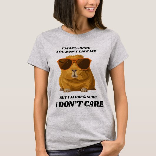 Funny Cat Shirt for Woman - Sassy "I Don't Care" (Vorderseite)