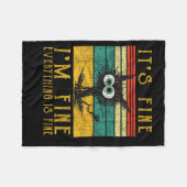 Funny Cat Shirt, It's Fine I'm Fine Everything Is Fleecedecke (Vorderseite (Horizontal))