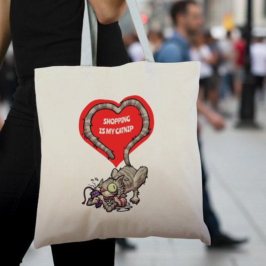 Funny Cat Shopping ist mein Catnip Tabby Cartoon Tragetasche