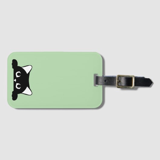 Funny Cat Silhouette Gepäckanhänger (Vorderseite (Horizontal))