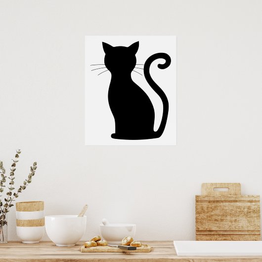 Funny Cat Silhouette Poster (Küche)