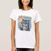 Funny Cat Sip Happens T-Shirt (Vorderseite)