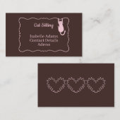 Funny Cat Sitting Visitenkarte (Vorne/Hinten)