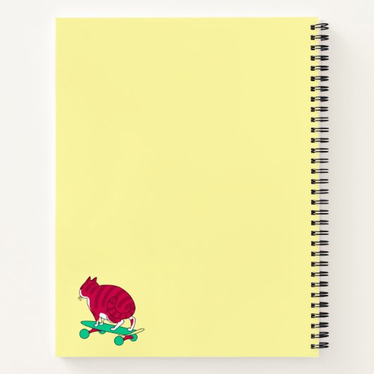 Funny Cat Skaten mit rosa Text Notizblock (Rückseite)